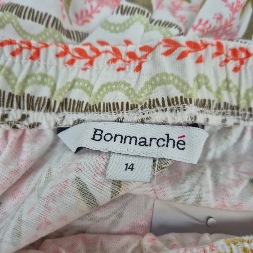 BONMARCHÉ WOMEN'S FLORAL SUNDRESS, PALM PRINT, UK 14