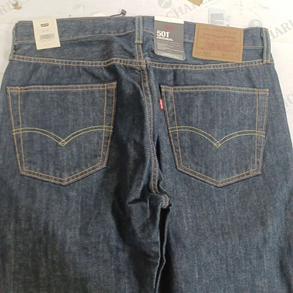 LEVI'S 501 ORIGINAL DARK DENIM JEANS - W33 L34