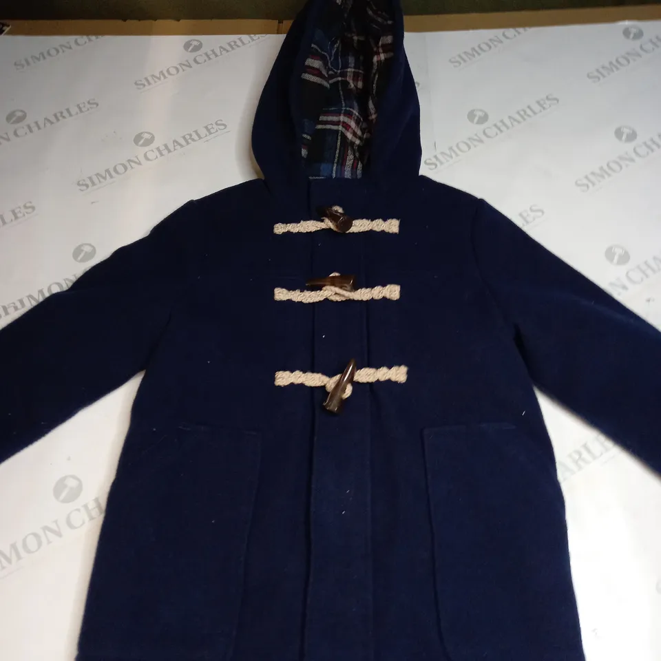 BOYS NAVY BLUE WOOL DUFFEL COAT AGES 5-6 YEARS