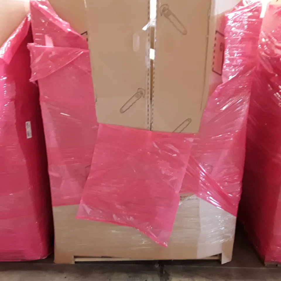 PALLET TO CONTAIN AN ASSORTMENT OF HOUSEHOLD ITEMS TO INCLUDE TV STAND, WIRELESS KEYBOARDS AND MOUSE, EV CHARGER AND MONITORS ECT