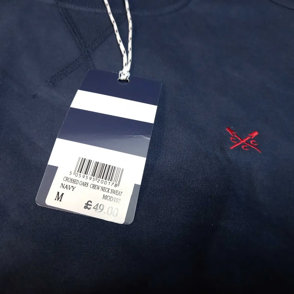 CREW CLOTHING COMPANY NAVY CREW NECK SWEATER - MEDIUM