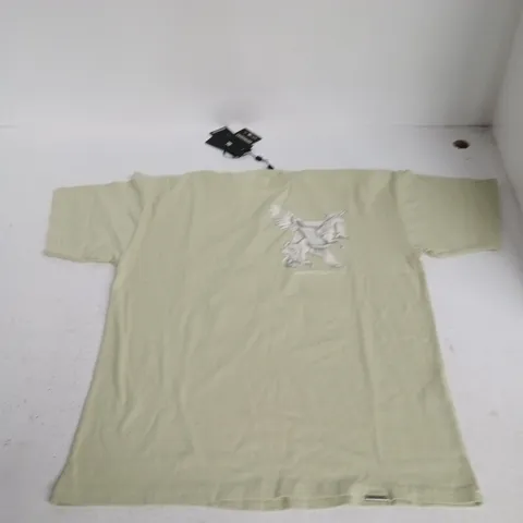 Represent - Light Green Cotton T-Shirt with Graphic Print - size xs