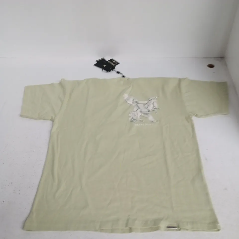 Represent - Light Green Cotton T-Shirt with Graphic Print - size xs
