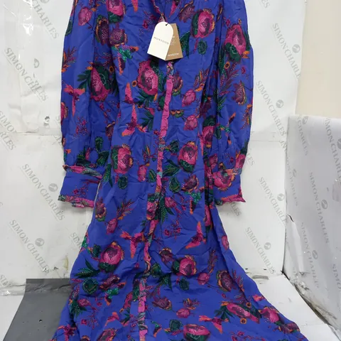 MONSOON JORDANN DRESS IN FLORAL NAVY MULTI - SIZE 8