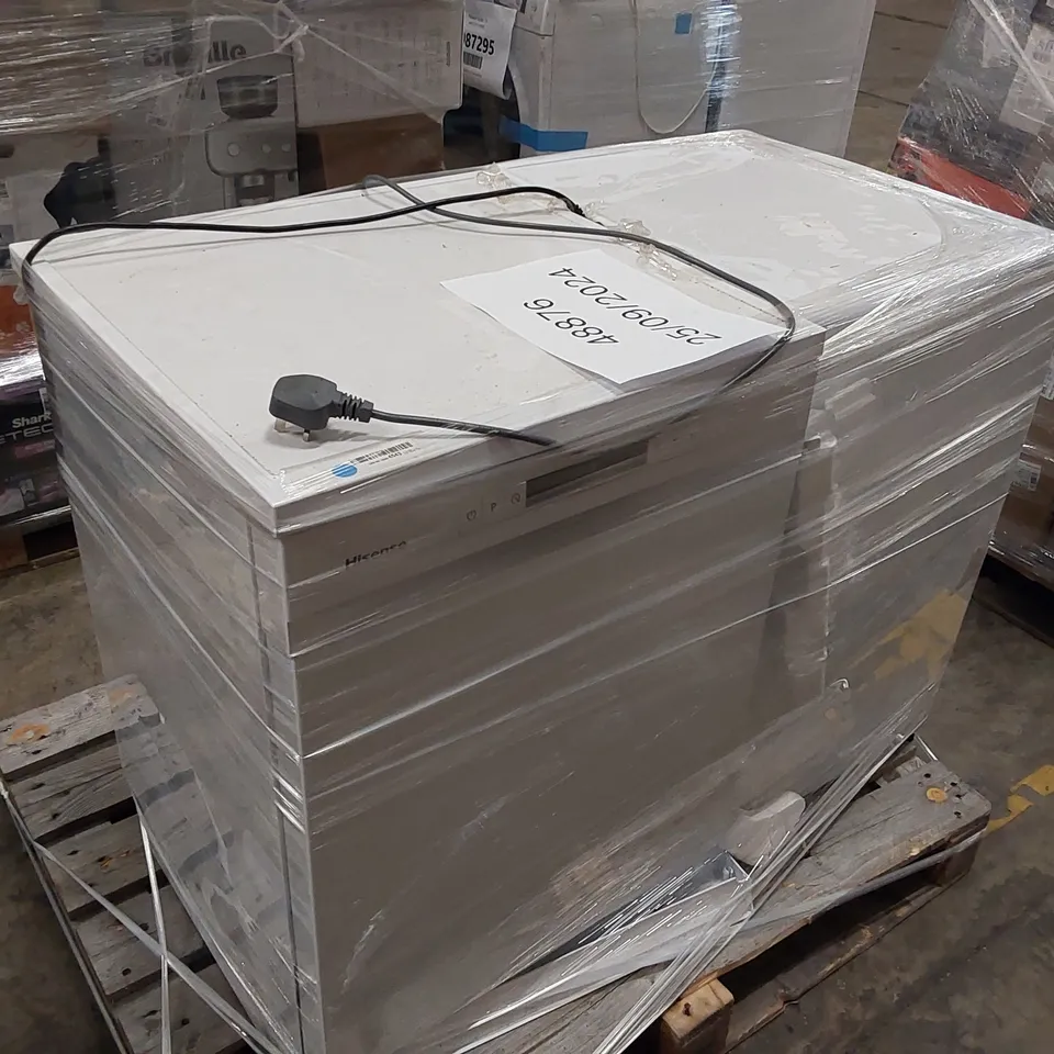 PALLET OF CANDY SMART PRO FREESTANDING WASHING MACHINE WHITE AND  HISENSE 622E90WUK FREESTANDING STANDARD DISHWASHER