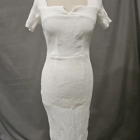 CLOSET LONDON MIDI BODYCON DRESS IN IVORY SIZE UK 10