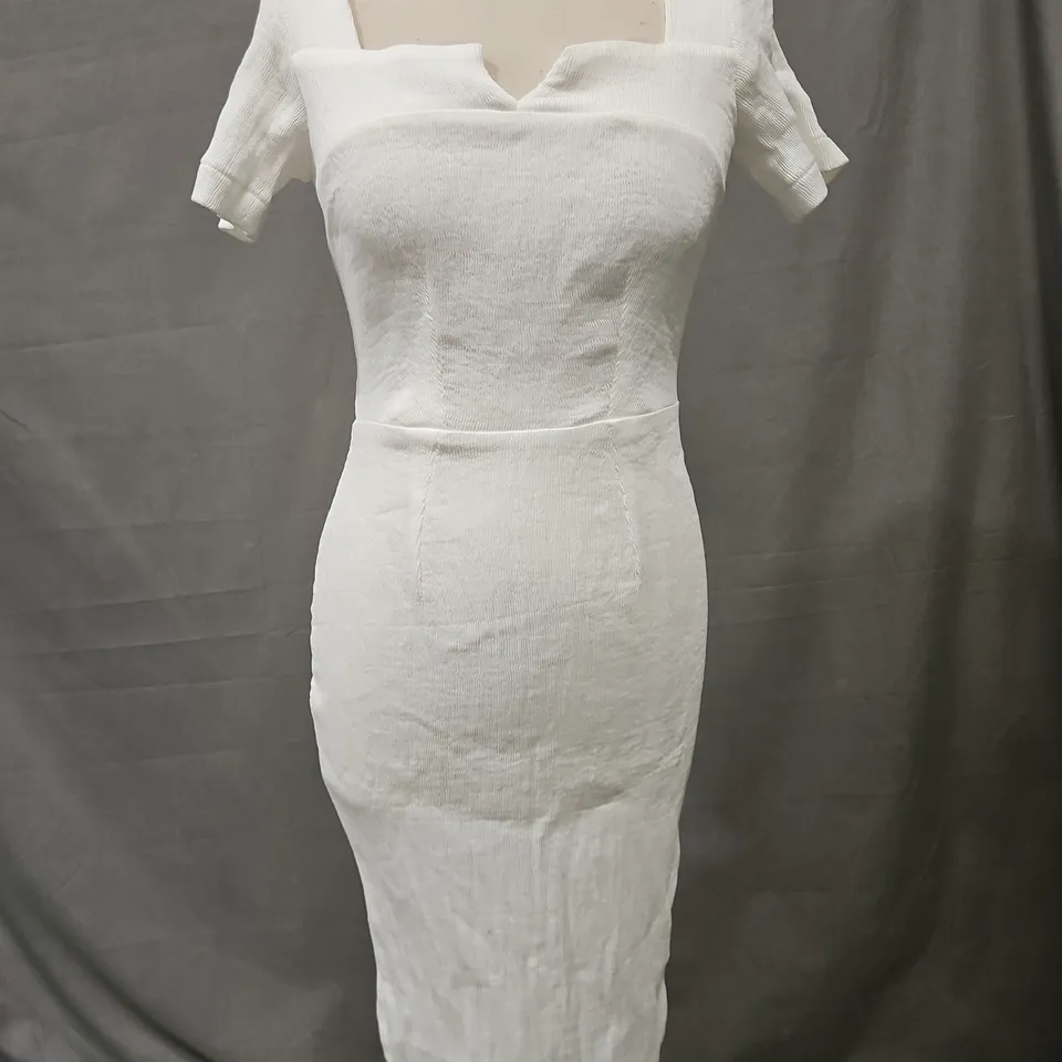 CLOSET LONDON MIDI BODYCON DRESS IN IVORY SIZE UK 10