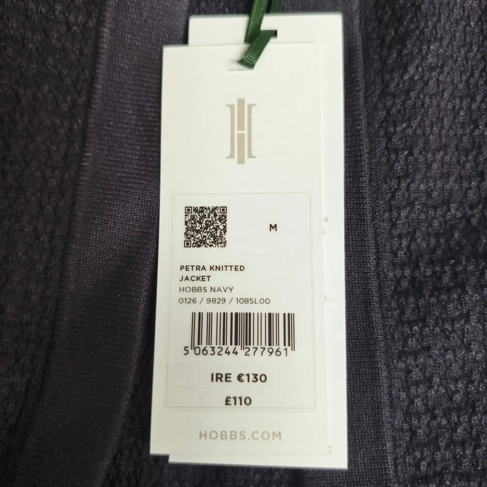 HOBBS PETRA KNITTED JACKET – NAVY, SIZE M
