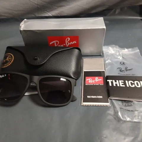BOXED PAIR OF BLACK FRAMED RAY BAN ICONS GLASSES