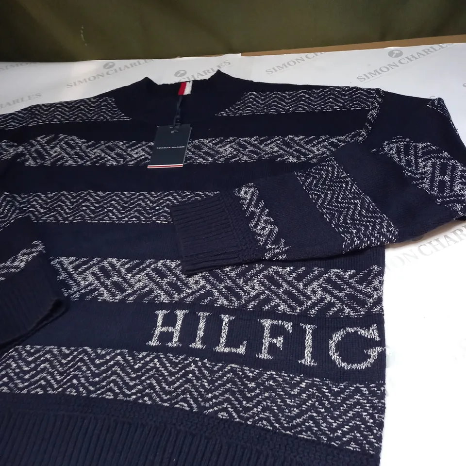 TOMMY HILFIGER FAIRISLE CREW KNITTED JUMPER SIZE L