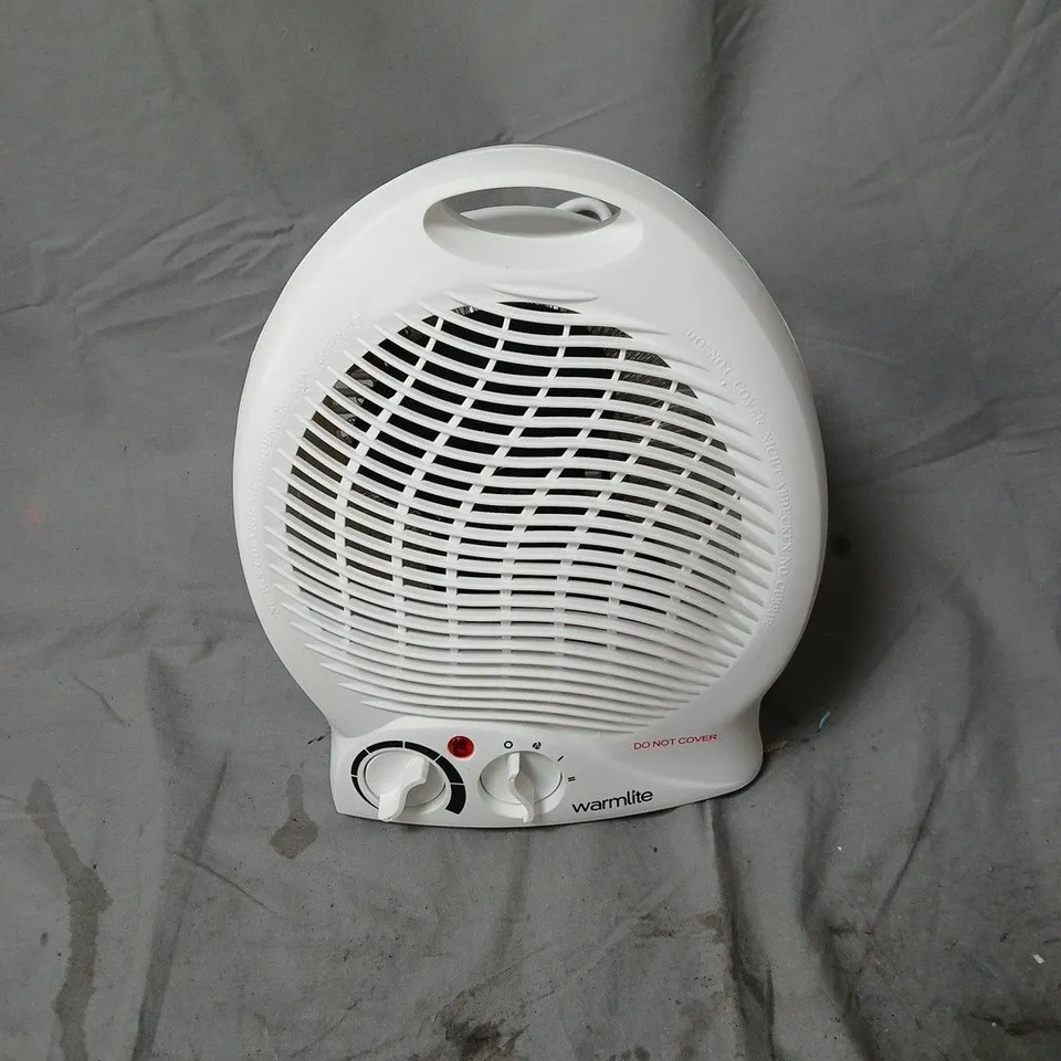 WARMLITE 2KW UPRIGHT FAN HEATER WITH ADJUSTABLE THERMOSTAT