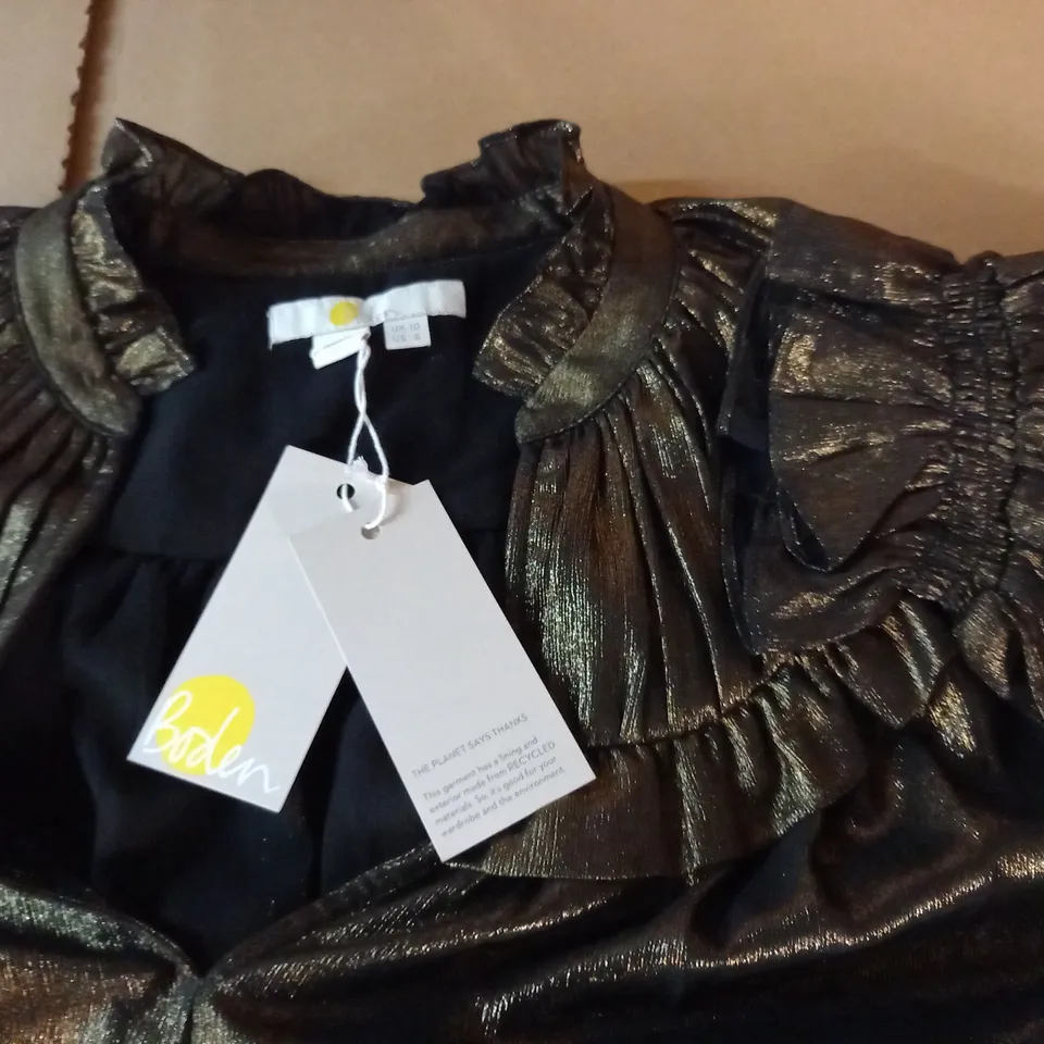 BODEN METALLIC GOLD BLOUSE - UK 10
