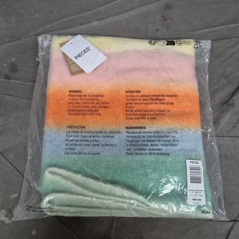 BAGGED PIECES LONG SCARF IN WINTER GREEN MULTI STRIPE