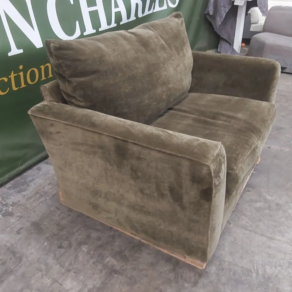 STRATA FABRIC SNUGGLE CHAIR - OLIVE RRP £999