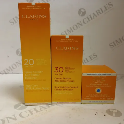 LOT OF 3 CLARINS SUN CARE ITEMS
