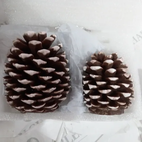 HOME REFLECTIONS SET OF 2 PINECONE FLAMELESS CANDLES