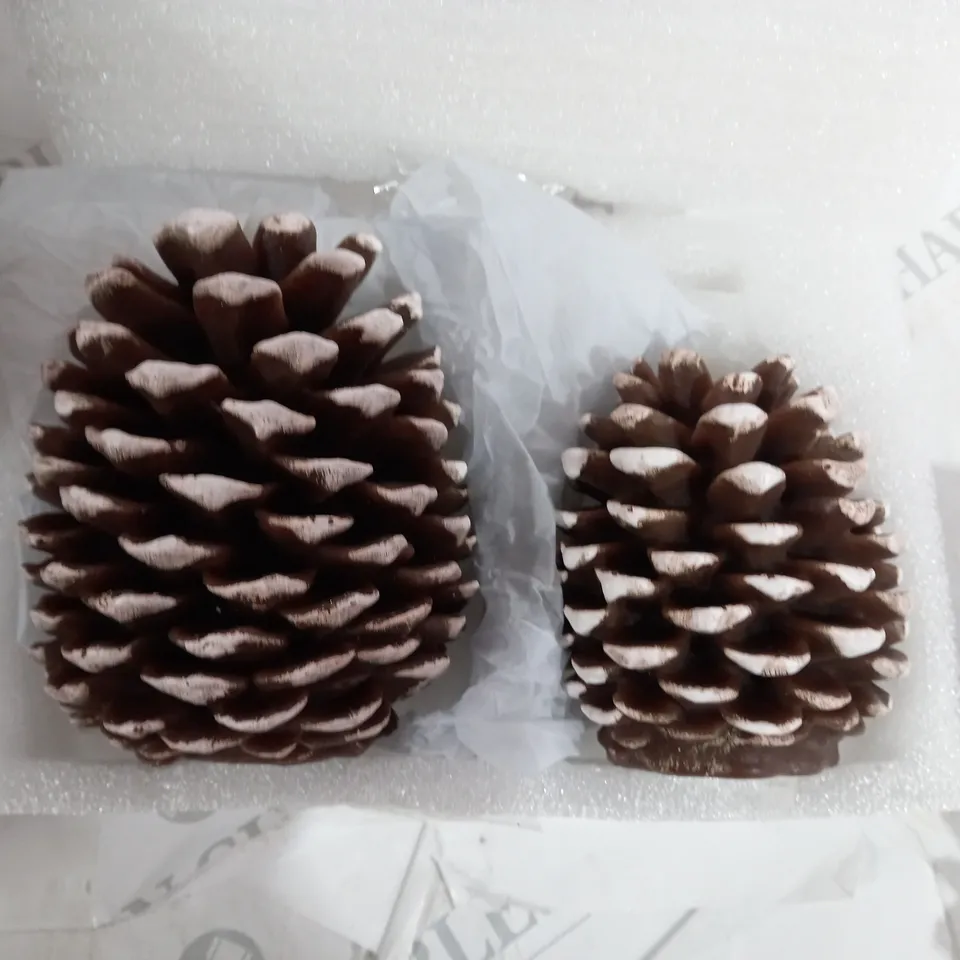 HOME REFLECTIONS SET OF 2 PINECONE FLAMELESS CANDLES