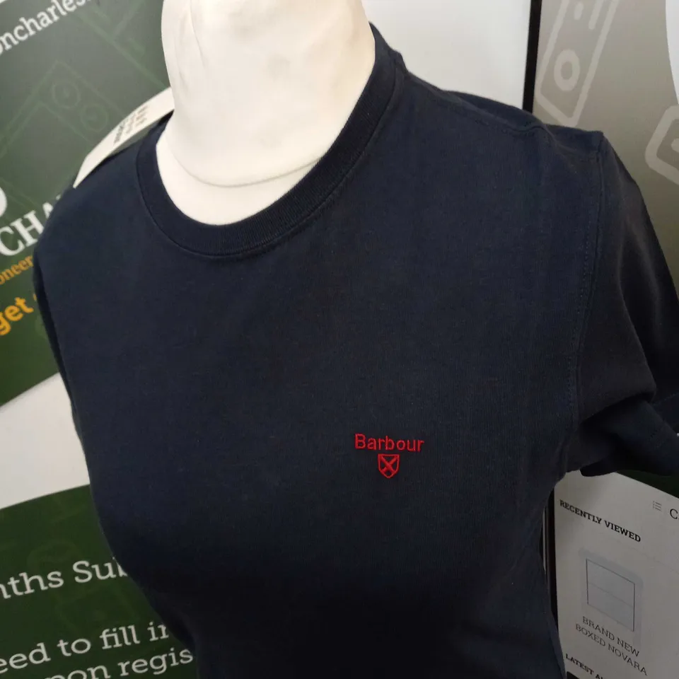BARBOUR SPORTS NAVY T-SHIRT SIZE S