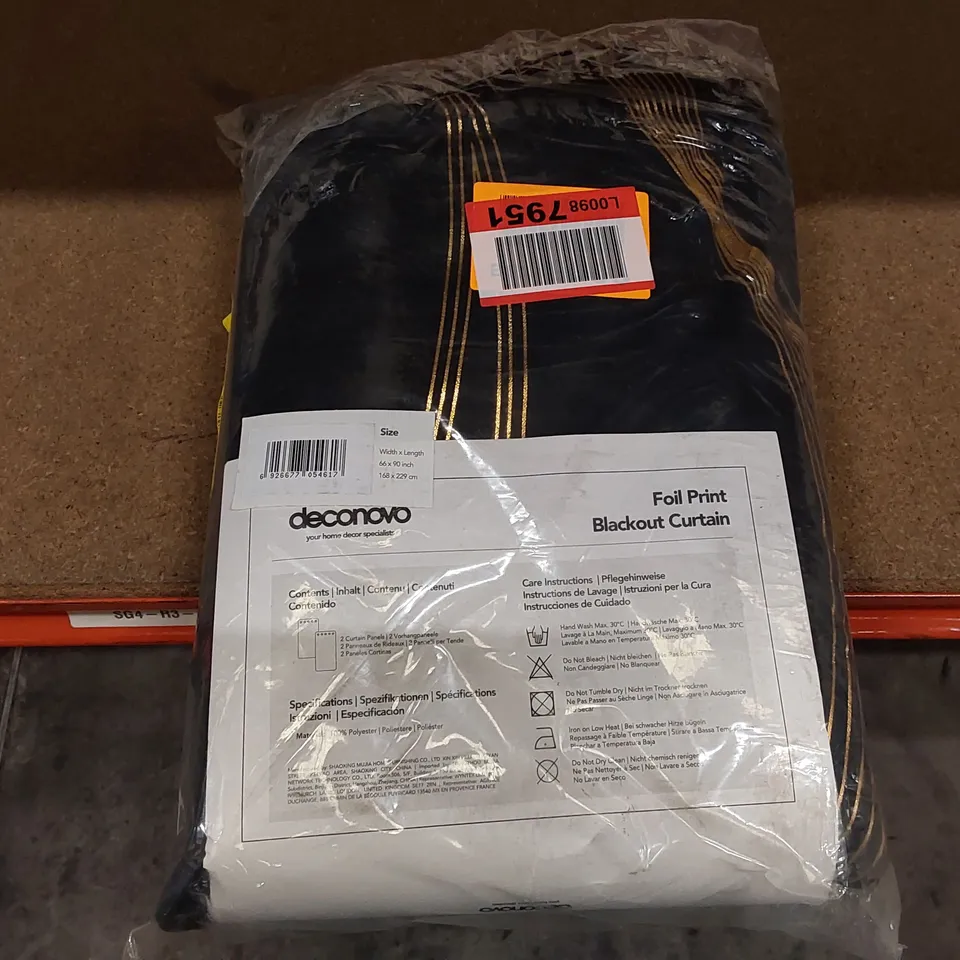 BAGGED MAISONET POLYESTER BLACKOUT GROMMET/EYELET CURTAIN PAIR - 168 x 229CM