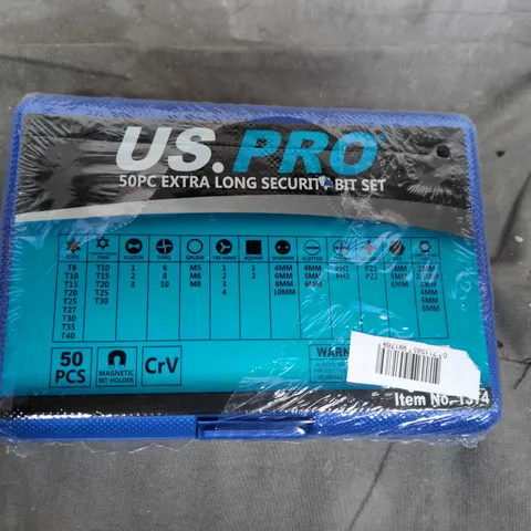 US PRO 50-Piece Extra-Long Security Bit Set