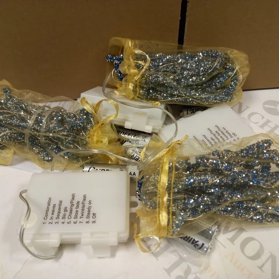 ALISON CORK SET OF 3 2M PRE-LIT GLITTER ROPE STRANDS