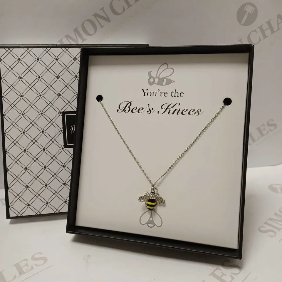 FLAME JEWELLERY BEE CHARM SILVER NECKLACE