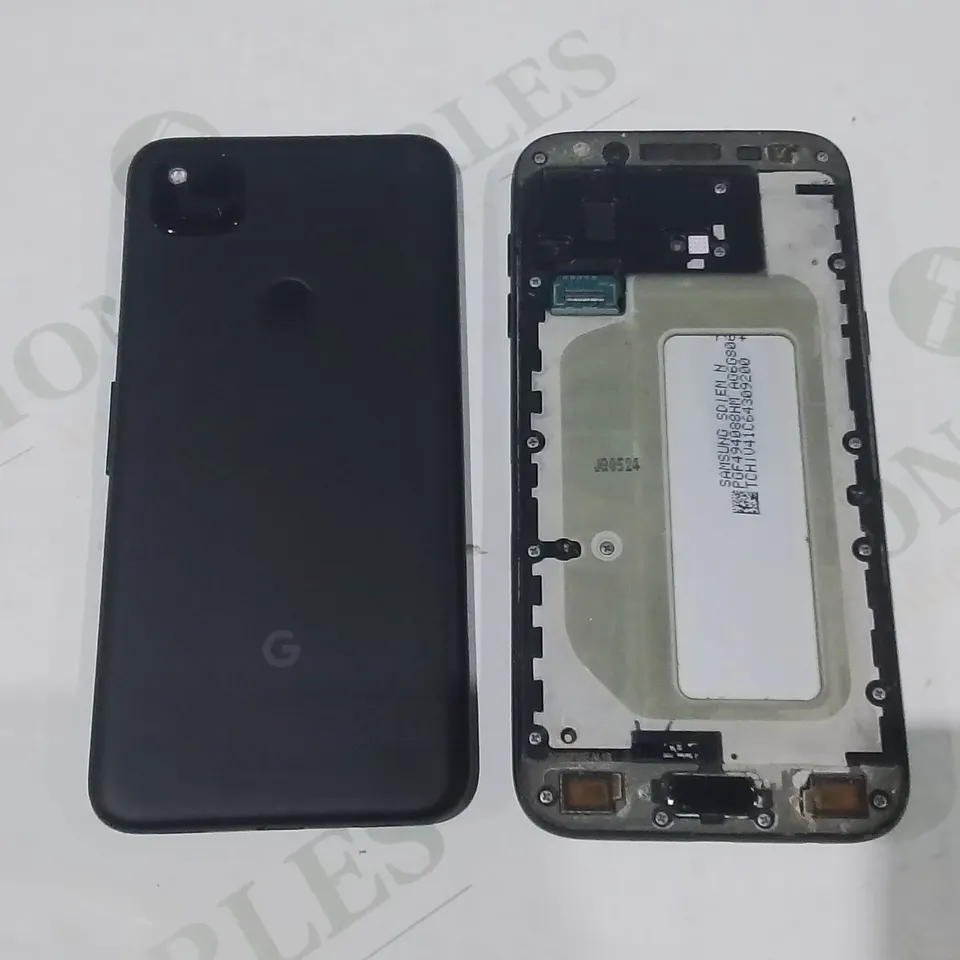 LOT OF 2 MOBILE PHONES INCLUDES GOOGLE PIXEL 4A IN BLACK AND SAMSUNG GALAXY J5