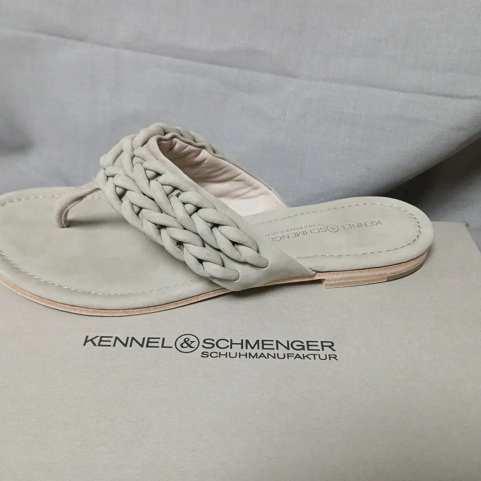 KENNEL & SCHMENGER SANDALS – BRAIDED STRAP, LIGHT GREY, UK 6