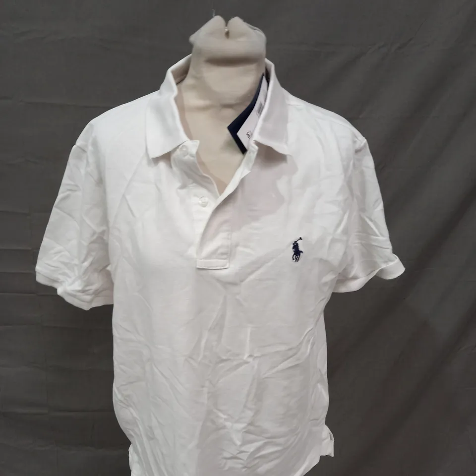 POLO RALPH LAUREN WHITE POLO SHIRT - MEDIUM