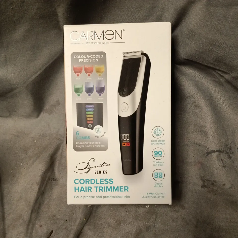 CARMEN SIGNATURE SERIES CORDLESS HAIR TRIMMER - BOXED