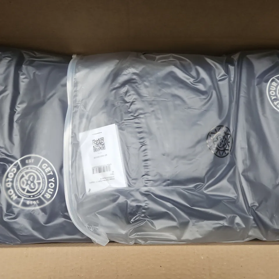 APPROXIMATELY 20 ASSORTED BAGGED UNISEX GET YOUR COLD ON JOGGERS IN VARIOUS SIZES TO INCLUDE COLOURS SUCH AS NAVY, CLAY