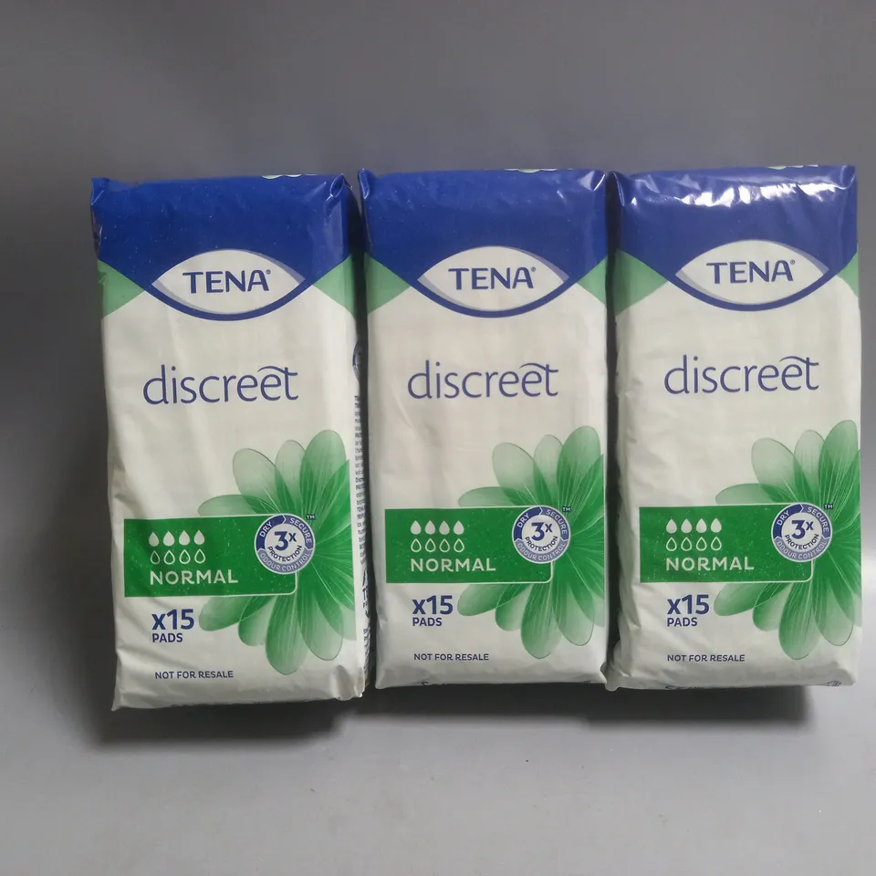 BOX OF 6 TENA DISCREET 15 PADS NORMAL