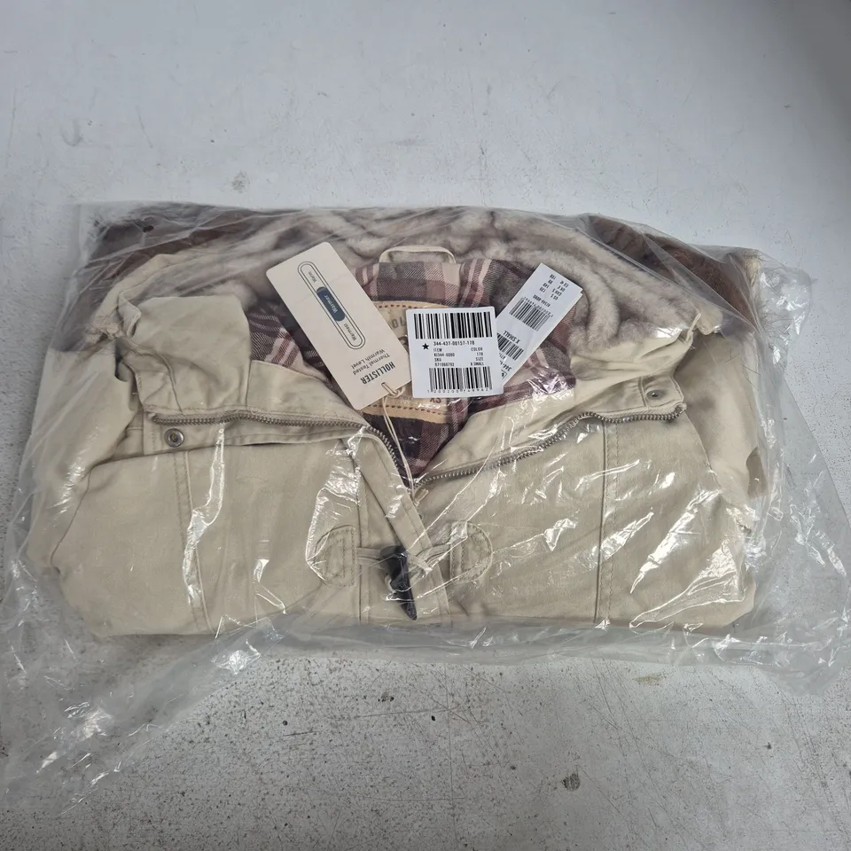 BAGGED HOLLISTER FAUX FUR-LINED TOGGLE JACKET, CREAM - XS