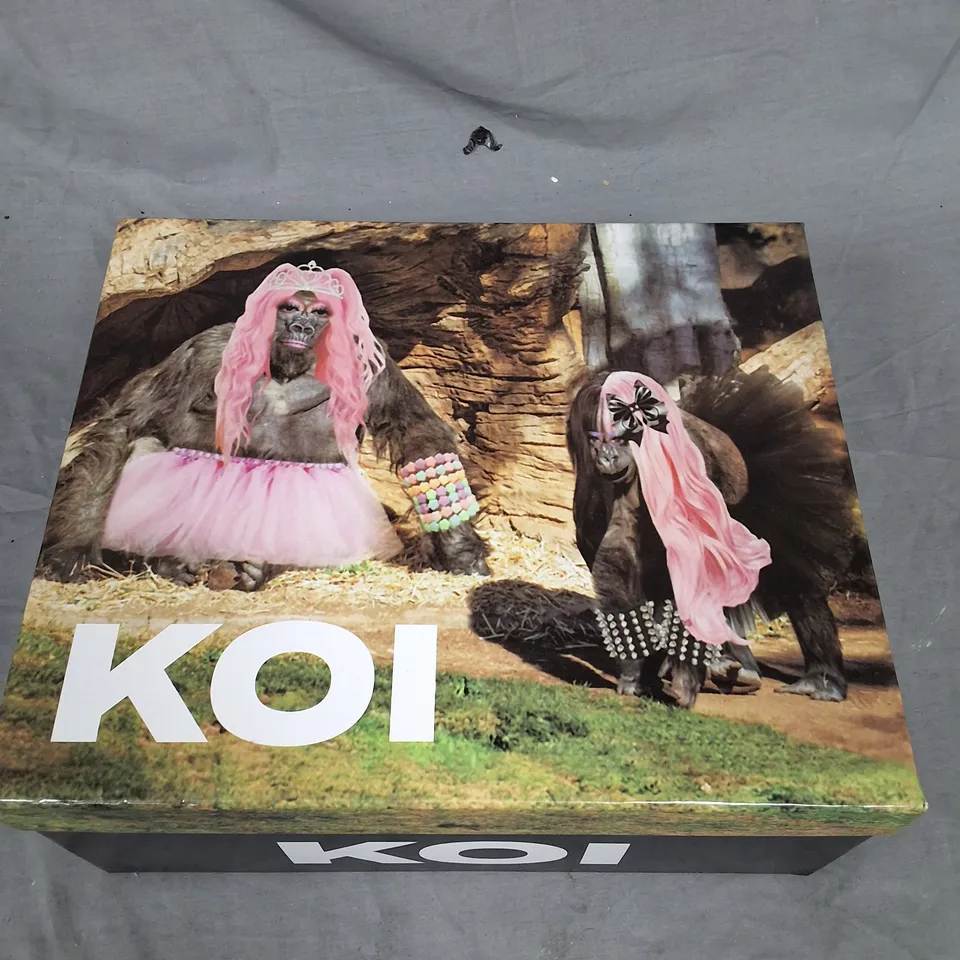 BOXED KOI FROZEN SHORES MEGA CHUNKY TRAINERS IN VANILLA - UK 7