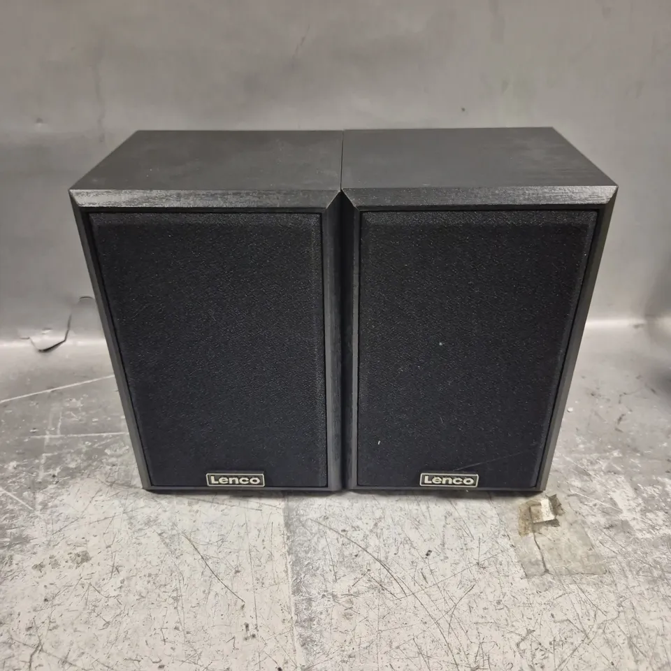 PAIR OF LENCO WOODEN SPEAKERS IN BLACK