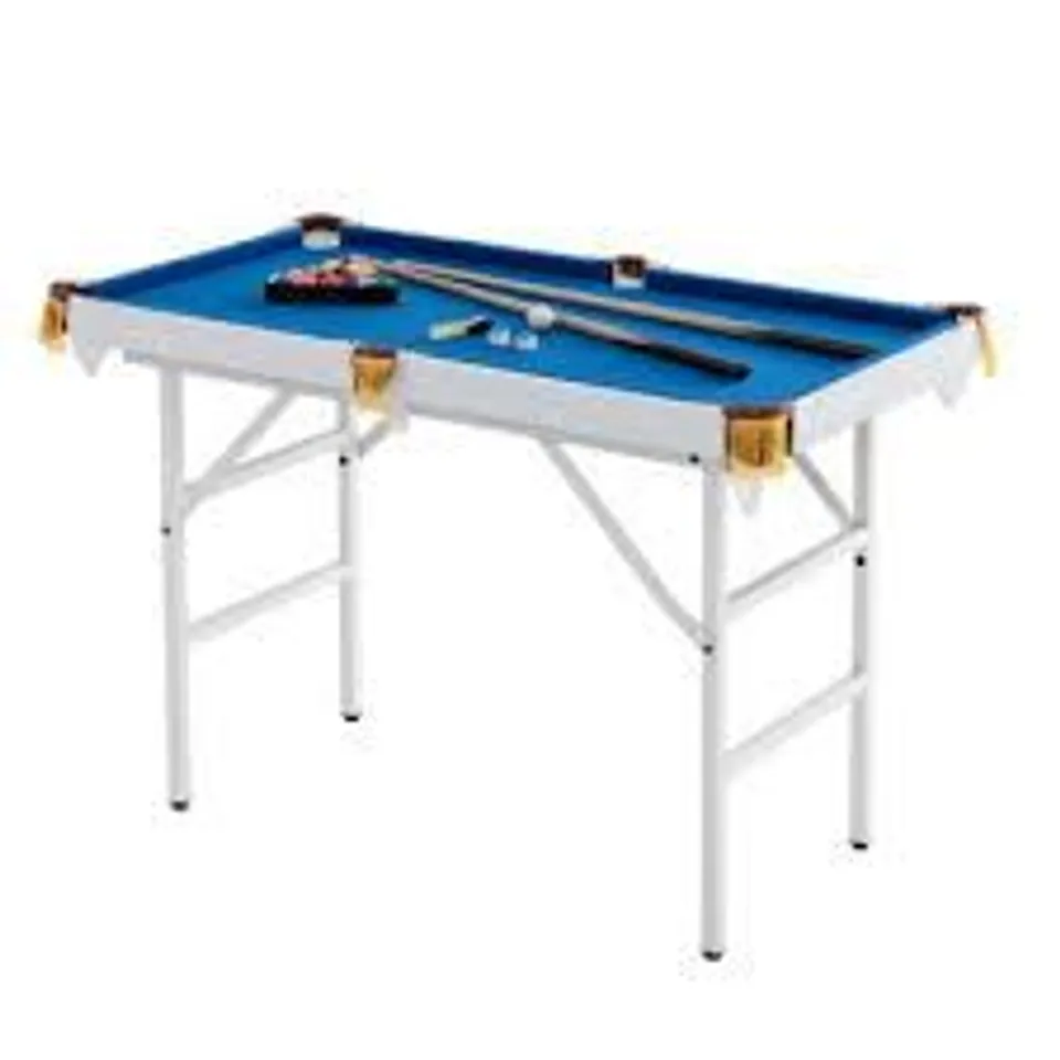 BOXED COSTWAY 47" FOLDING BILLIARDS TABLE WITH ACCESSORY SET FOR WHOLE FAMILY - BLUE