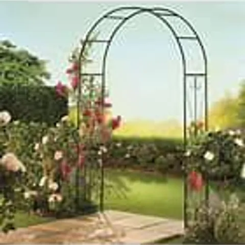 BOXED ADALEEN 135CM W X 39CM D METAL ARBOUR IN BLACK (1 BOX)
