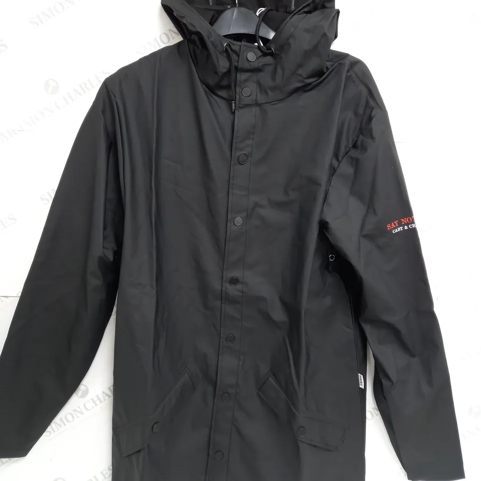 RAINS BLACK WATERPROOF COAT SIZE S