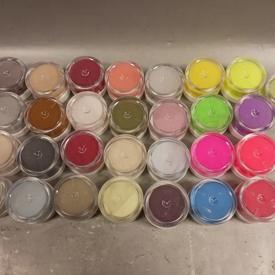 LOT OF 29 ASSORTED 15G ACRYLIC NAIL ART POWDERS