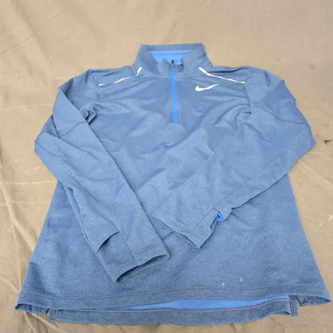 NIKE RUNNING DRI-FIT ZIP TOP – BLUE, SIZE S