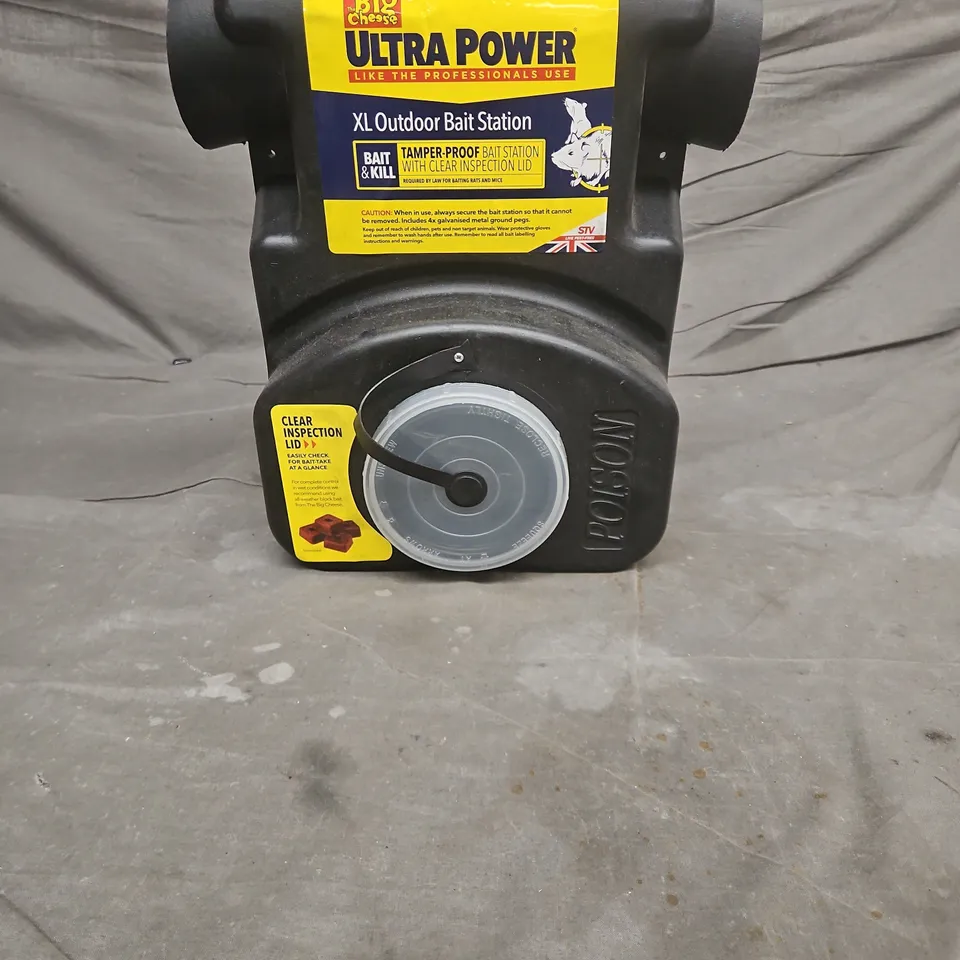 BIG CHEESE ULTRA POWER XL OUTDOOR BAIT STATION – TAMPER-PROOF, CLEAR INSPECTION LID