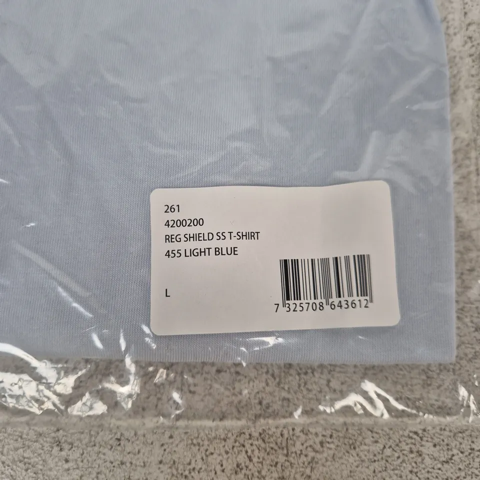 GANT REG SHIELD SS T-SHIRT – LIGHT BLUE, UK SIZE L