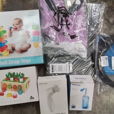 PALLET TO CONTAIN AN ASSORTMENT OF HOUSEHOLD ITEMS TO INCLUDE CHILDREN'S GAMES, FACIAL CLEANING BRUSH, DEWALT TSTAK FOAM AND TOILETRIES ECT