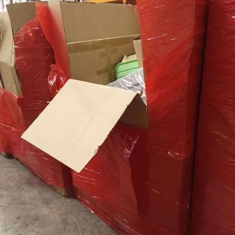PALLET OF ASSORTED HOUSEHOLD GOODS AND PRODUCTS TO INCLUDE; MATTRESS, BABY PRODUCTS ETC