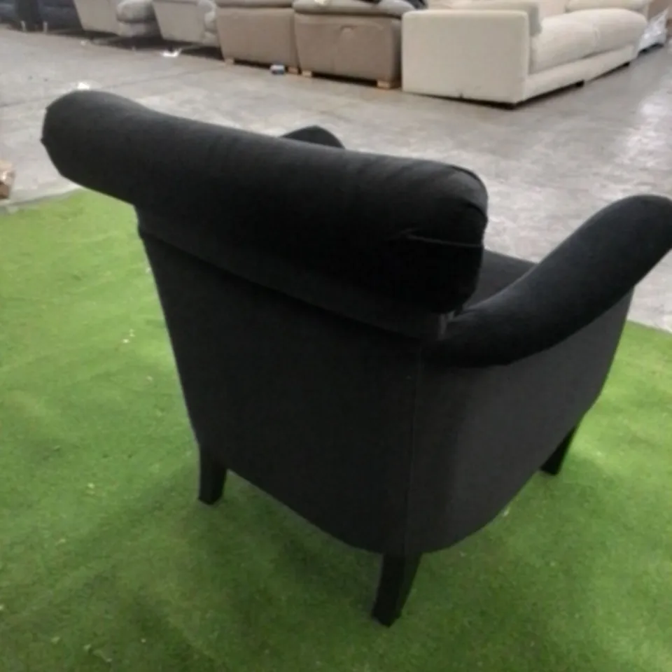 DESIGNER HARMONY BLACK VELVET ARM CHAIR