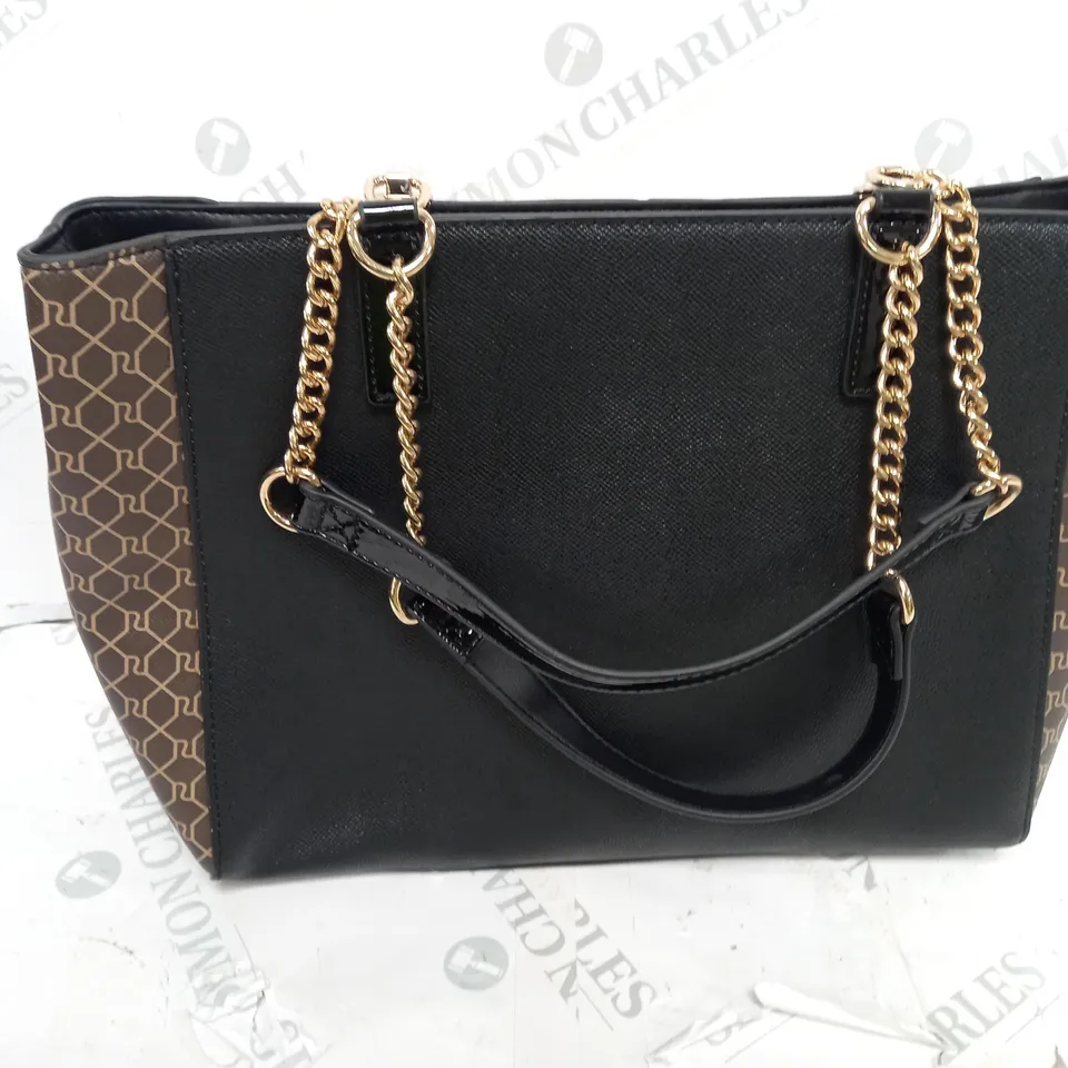 RIVER ISLAND WOMAN'S BAG WITH LOGO PRINT & GOLD DETAILING 