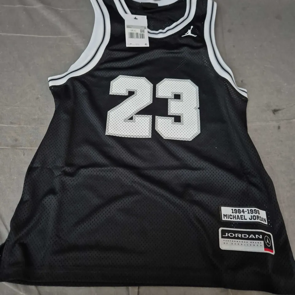 JORDAN BASKETBALL JERSEY – MICHAEL JORDAN 23, BLACK MESH – SIZE XS