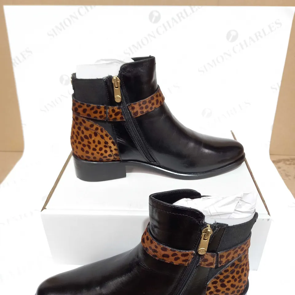 MODA LEOPARD ANKLE BOOTS - SIZE 6.5