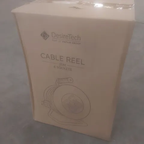 BOXED KEPLIN DESIRETECH 25m CABLE REEL 4-SOCKETS