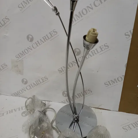 PAGAZZI LIGHTING BLOOK 2LT TABLE LAMP - POLISHED CHROME FINISH, CLEAR DECORATIVE GLASS SHADES